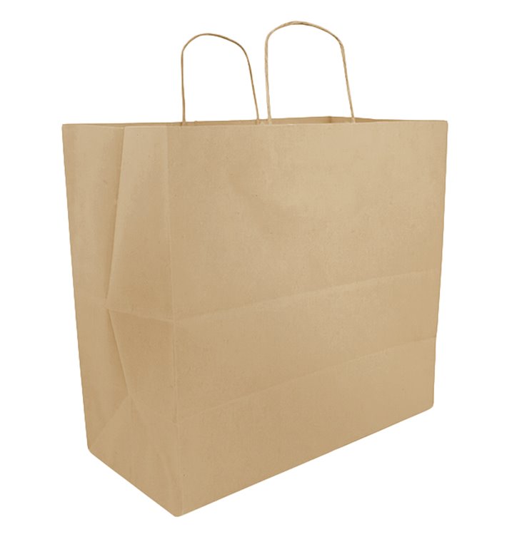 Sac Papier Kraft avec Anses Plates 70g/m² 25+17x26cm (50 Utés) Sac Papier Kraft avec Anses Plates 70g/m² 25+17x26cm (50 Utés)
