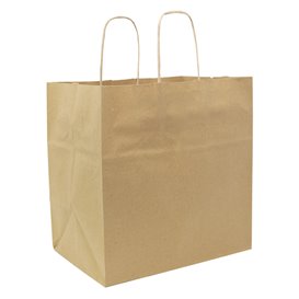 Papieren zak met handgrepen kraft Plat 70g/m² 25+17x26cm (250 stuks)