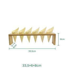 Support en Bambou avec Cônes 33,5x6x8cm (1 Uté)
