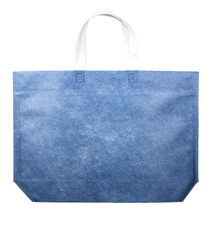 Sac Non-Tissé avec Fond Hexagonal Bleu 44+10x30cm (25 Utés) Sac Non-Tissé avec Fond Hexagonal Bleu 44+10x30cm (25 Utés)