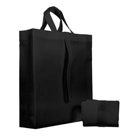 Sac Non-Tissé PREMIUM Pliable Noir 40+15x40cm (25 Utés)
