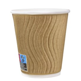 Gobelet Carton 9Oz/270ml Ondulé Kraft Ø8cm (25 Utés)