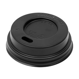 Couvercle de voyage avec trou PS pour gobelet en carton noir 3Oz Ø5,8cm (1.000 Utés)