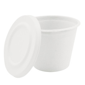 Suikerriet Deksel Container 425ml wit Ø9,5cm (50 stuks)