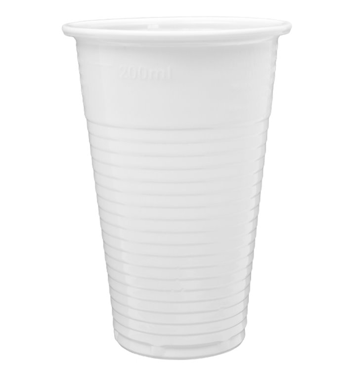 Plastic PP beker wit 220ml (100 stuks) Plastic PP beker wit 220ml (100 stuks)