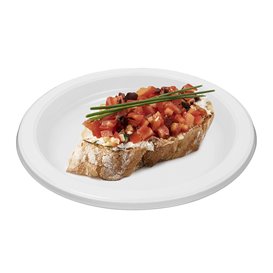 Herbruikbare bord PS Plat wit 16,5cm (50 stuks) 
