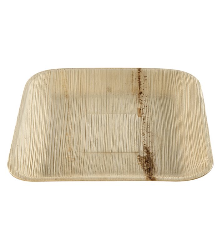 Assiette carrée en Feuilles de Palmier 20x20cm (25 Unités) Assiette carrée en Feuilles de Palmier 20x20cm (25 Unités)