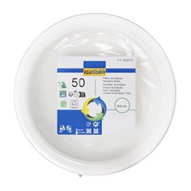Herbruikbare Bord Economische PS Wit Ø16,5cm (50 stuks) 