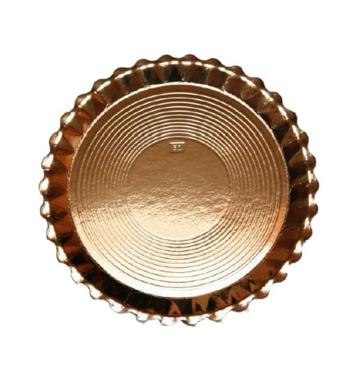 Papieren bord Rond vormig goud "Venus" 30cm (50 stuks) Papieren bord Rond vormig goud "Venus" 30cm (50 stuks)