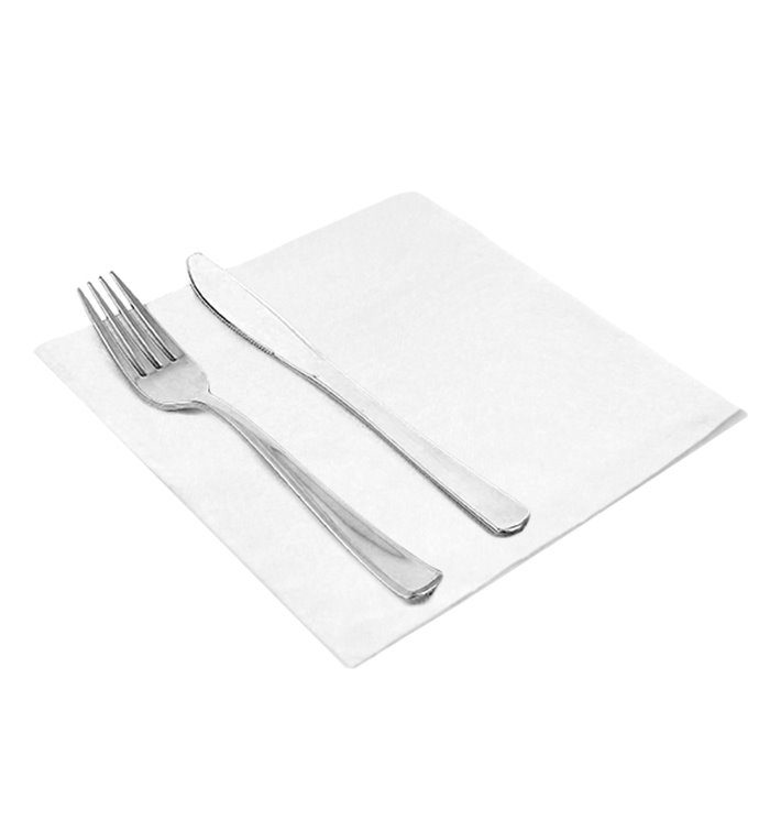 Serviette en Papier Molletonnée 40x40cm 2E Blanche (1.200 Utés) Serviette en Papier Molletonnée 40x40cm 2E Blanche (1.200 Utés)