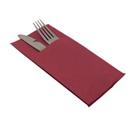 Serviette Kangourou en Papier Molletonnée 40x40cm Bordeaux (30 Utés)