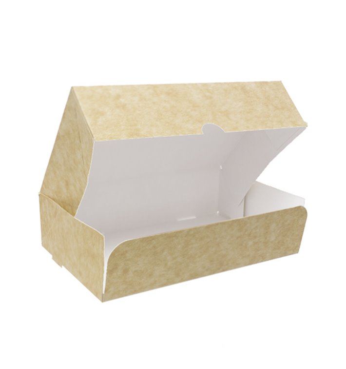 Gebakdoos Karton Kraft 17,5x11,5x4,7cm 250g (400 stuks) Gebakdoos Karton Kraft 17,5x11,5x4,7cm 250g (400 stuks)