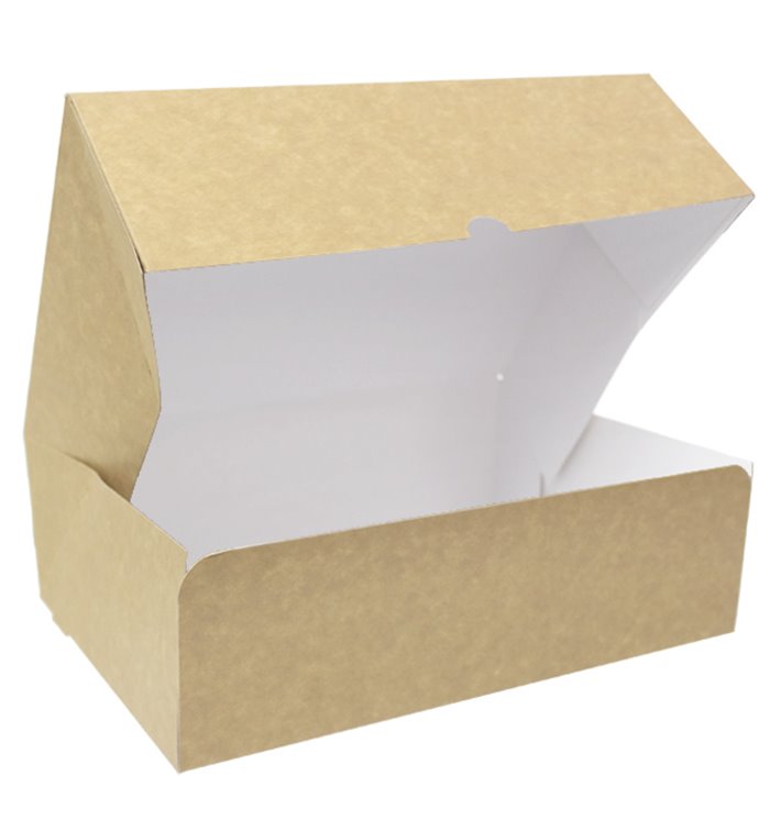 Boîte Pâtissière en Carton Kraft 25,8x18,9x8cm 2kg (240 Utés) Boîte Pâtissière en Carton Kraft 25,8x18,9x8cm 2kg (240 Utés)