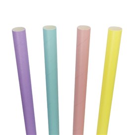Paille Droite Papier Couleurs Ø1,2cm 20cm (3.000 Utés)