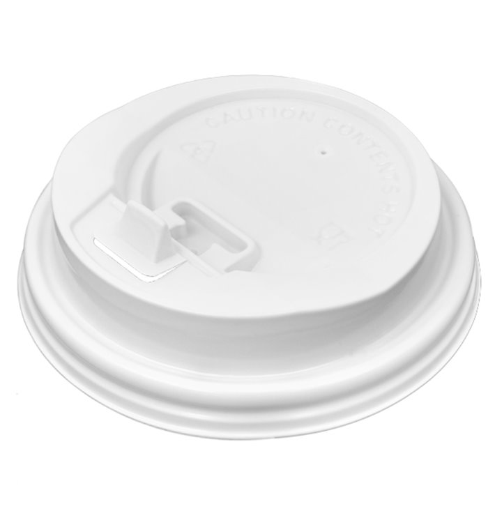Plastic PS Deksel met rietsleuf voor bekers of 12, 16, 22 Oz Ø9,0cm 490ml (100 stuks)