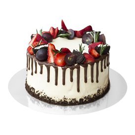 Papieren Cake cirkel goud en wit 26cm (100 stuks) 