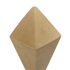 Cornet Papier Kraft avec Compartiment Sauce 19,5cm 100g (500 Utés)