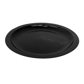 Herbruikbare harde bord Plat zwart "Rond vormig" PP Ø18,5cm (600 stuks)