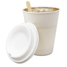 Couvercle Réutilisable en PP Crème pour Gobelet Ø9,6cm (5 Utés)