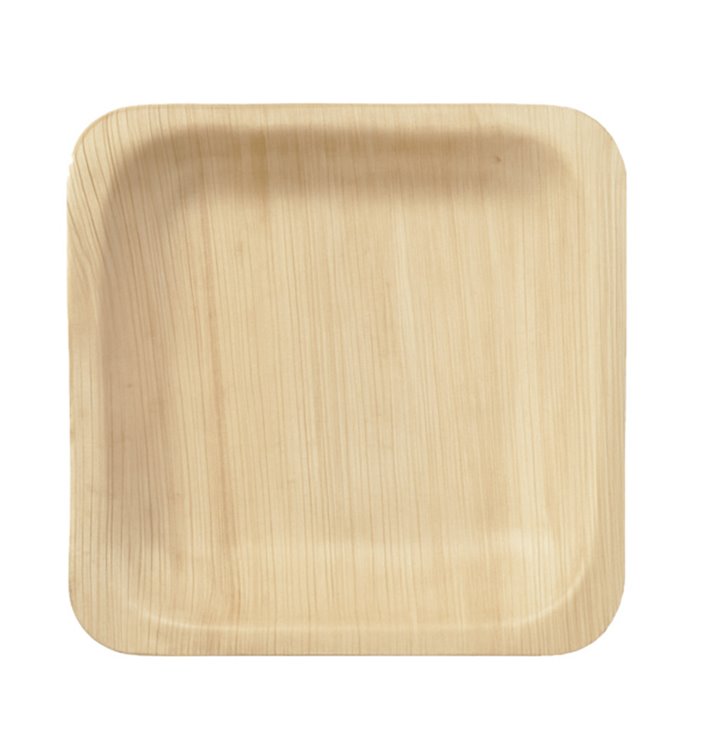 Assiette Carrée en Bois 10,5x10,5cm (600 Utés) Assiette Carrée en Bois 10,5x10,5cm (600 Utés)