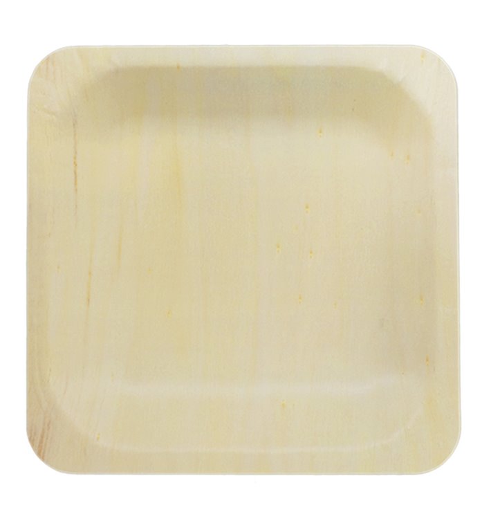Assiette Carrée en Bois 10,5x10,5cm (600 Utés) Assiette Carrée en Bois 10,5x10,5cm (600 Utés)