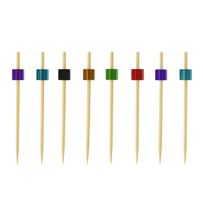 Brochettes en Bambou Cube Couleurs 7cm (100 Utés) Brochettes en Bambou Cube Couleurs 7cm (100 Utés)