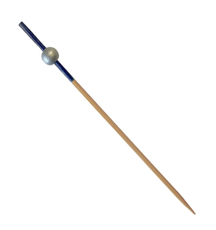 Brochette en Bambou Bleu/Argent 10cm (1.200 Utés) Brochette en Bambou Bleu/Argent 10cm (1.200 Utés)