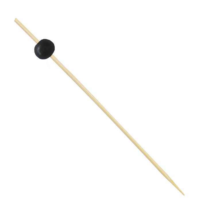 Bamboe vleespennen "Big Bal" Design Zwart 12,5cm (100 stuks) Bamboe vleespennen "Big Bal" Design Zwart 12,5cm (100 stuks)