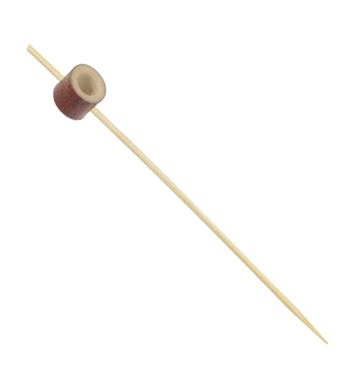 Pique en Bambou avec Anneau Rouge 12cm (1000 Utés) Pique en Bambou avec Anneau Rouge 12cm (1000 Utés)