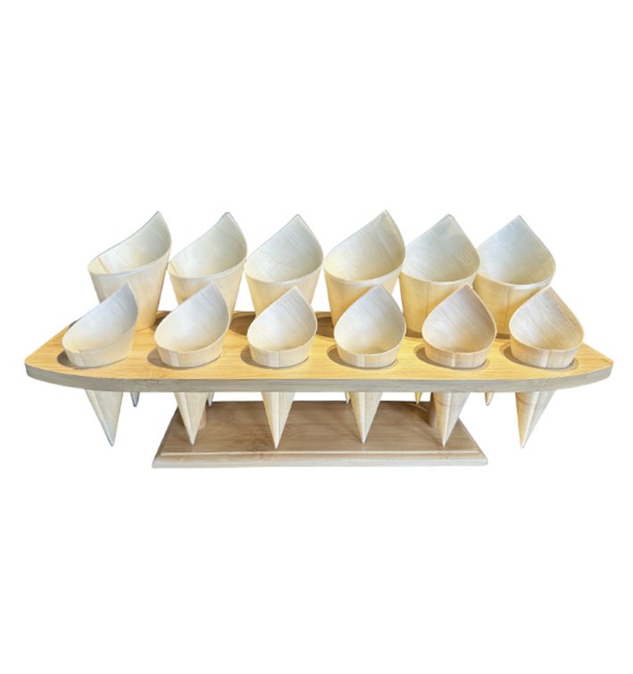 Stand en Bambou pour 12 Cornets (1 Utés) Stand en Bambou pour 12 Cornets (1 Utés)