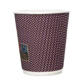 Papieren beker ribbel wand kraft 9Oz/270ml Ø8,0cm (25 stuks)