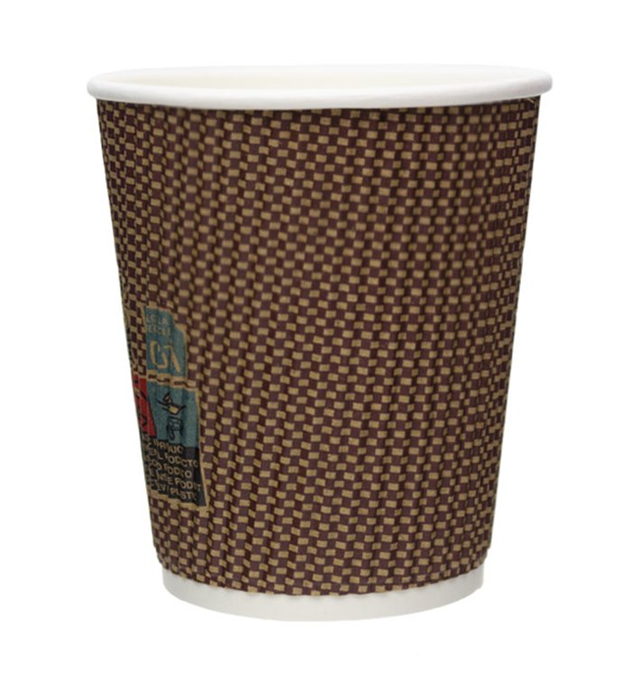 Papieren beker ribbel wand kraft 9Oz/270ml Ø8,0cm (1.050 stuks) Papieren beker ribbel wand kraft 9Oz/270ml Ø8,0cm (1.050 stuks)