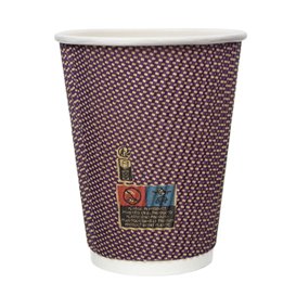 Papieren beker ribbel wand kraft 9Oz/270ml Ø8,0cm (25 stuks)