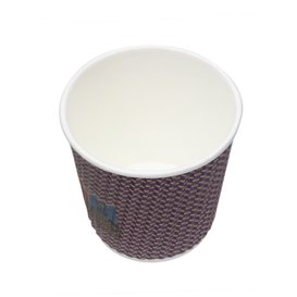 Papieren beker ribbel wand kraft 9Oz/270ml Ø8,0cm (1.050 stuks)