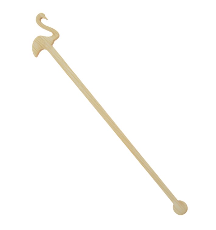 Agitateur à Boissons en Bambou Flamant Rose 14cm (50 Utés) Agitateur à Boissons en Bambou Flamant Rose 14cm (50 Utés)