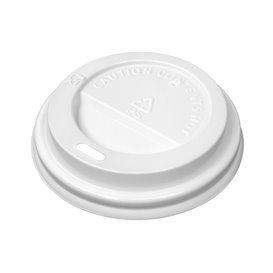  Deksel voor papieren beker gat 4Oz/120ml wit Ø6,2cm (1.000 stuks)
