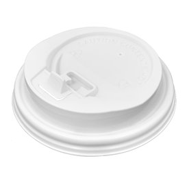 Plastic PS Deksel met gat wit Ø8,0cm (1000 stuks)