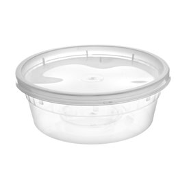Pot en Plastique PP “Deli Range” Transparent avec Couvercle 240ml (40 Utés)
