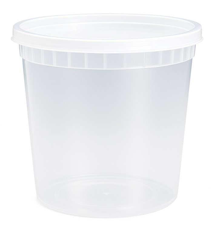 Kunststof Bak van PP “Deli Range” Transparant met Deksel 720ml (40 Stuks)