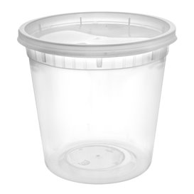 Pot en Plastique PP “Deli Range” Transparent avec Couvercle 720ml (240 Utés)