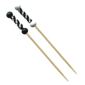 Pique en Bambou Décoré en Blanc et Noir 12cm (1.200 Utés)