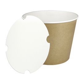 Kraft kartonnen Emmer met Deksel 1750ml (25 stuks)