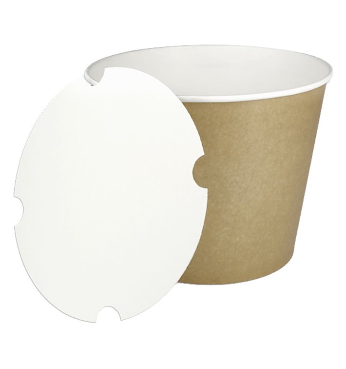 Seau en carton Kraft avec Couvercle 1750ml (100 Utés) Seau en carton Kraft avec Couvercle 1750ml (100 Utés)