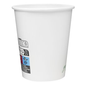 Papieren beker wit 9Oz/280ml Ø8,0cm (50 stuks) 