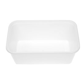 Plastic Bakje Rechthoek Wit van PP 750ml 17x11,5x6,4cm (25 Stuks)