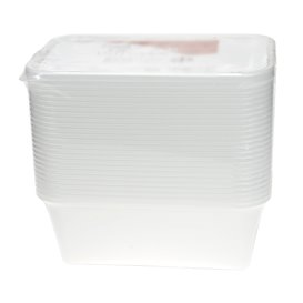 Plastic Bakje Rechthoek Wit van PP 750ml 17x11,5x6,4cm (25 Stuks)