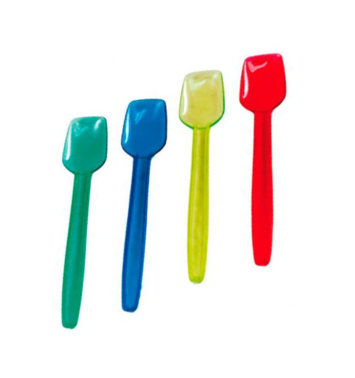 Petite Cuillere Glace Bleu - Plastique - 12 cm - colis x2000