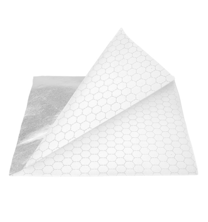 Sachet Ingraissable Ouverture Latérale Argent 16x16cm (4000 Uds) Sachet Ingraissable Ouverture Latérale Argent 16x16cm (4000 Uds)