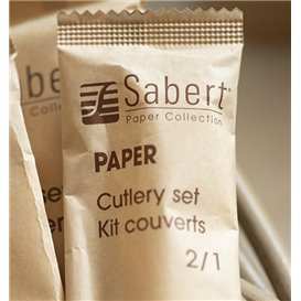 Kit Couverts Carton Kraft Fourchette et Couteau (300 Utés)