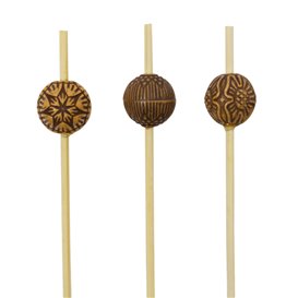 Bamboe vleespennen Etnisch Design 9cm (200 stuks) 